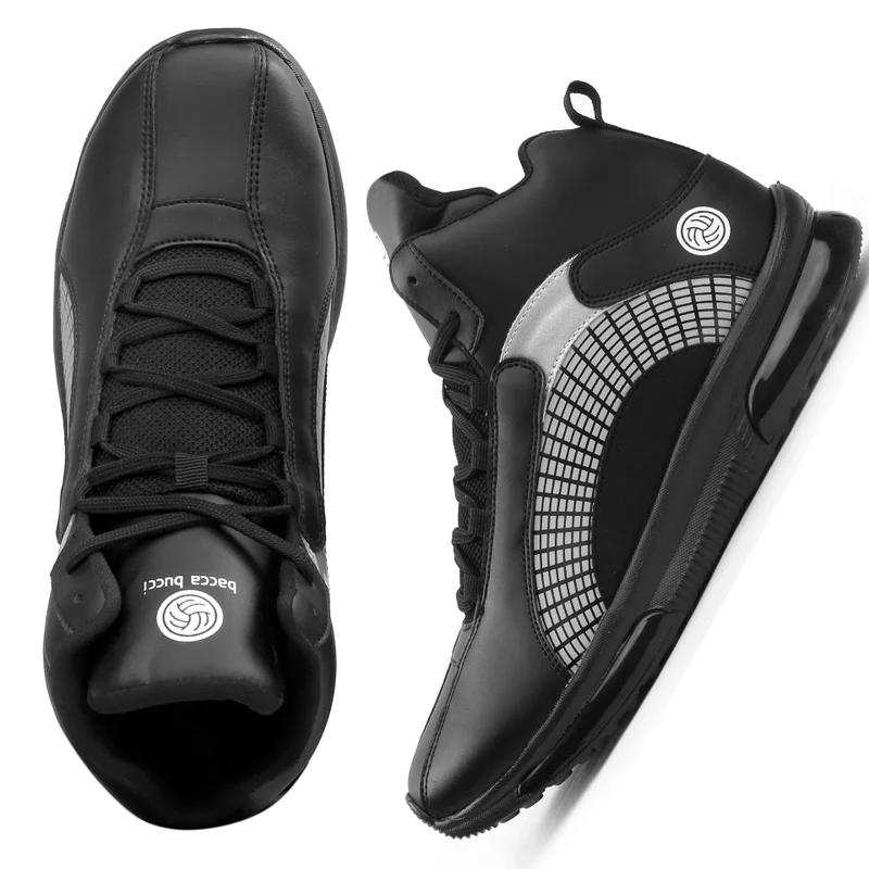 باكا بوتشي أحذية رياضية رجالية سوداء من البولي يوريثان